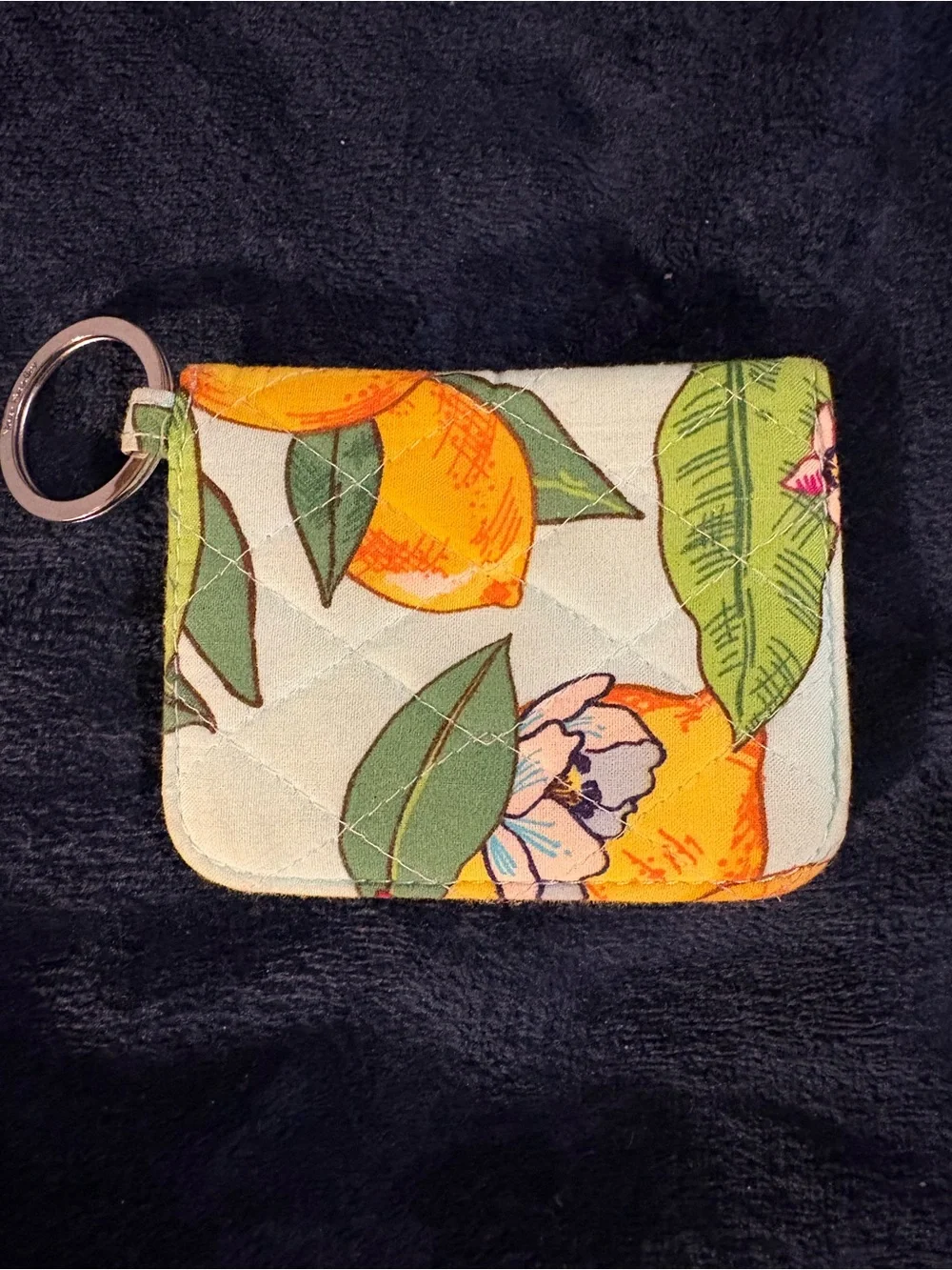 Vera Bradley Citrus Floral Quilted Card Case in Orange, Green, Cream - Picture 2 of 4